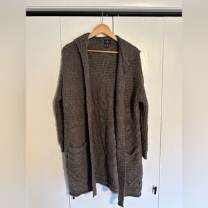 American Eagle Women's Grey Hooded Sweater Cardigan